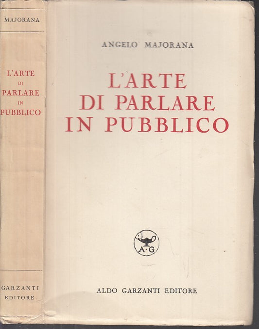 LZ- L'ARTE DI PARLARE IN PUBBLICO - MAJORANA - GARZANTI --- 1939 - B - XDS13