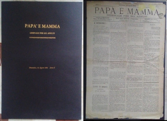 LH- GIORNALE PER GLI ADULTI PAPA' E MAMMA DOMENICA 14 AGOSTO 1881 ANNO I - PBX