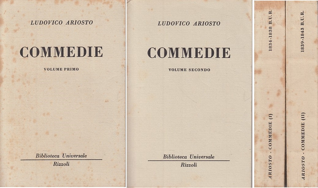 LN2- COMMEDIE 2 VOLUMI- LUDOVICO ARIOSTO- RIZZOLI- BIBLIOTECA UNIVERSALE- B- XFS