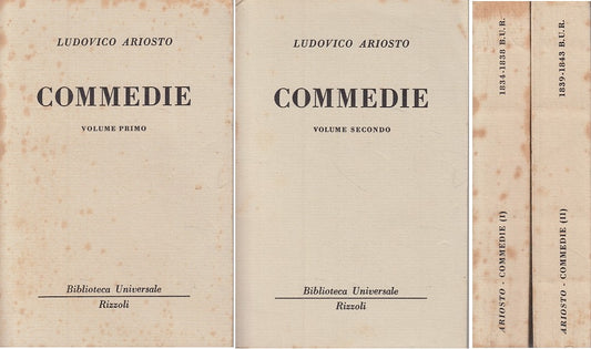 LN2- COMMEDIE 2 VOLUMI- LUDOVICO ARIOSTO- RIZZOLI- BIBLIOTECA UNIVERSALE- B- XFS