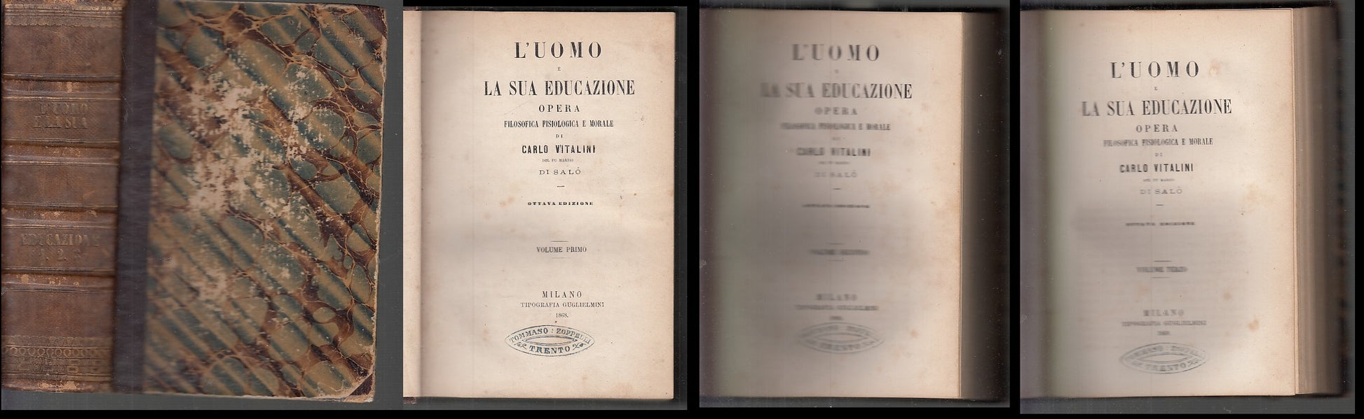 LH- UOMO E LA SUA EDUCAZIONE - VITALINI - GUGLIELMINI MILANO--- 1868- C- XDS131
