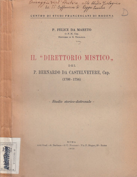 LS- IL "DIRETTORIO MISTICO" - DA MARETO - ROMA --- 1950 - B - YDS470