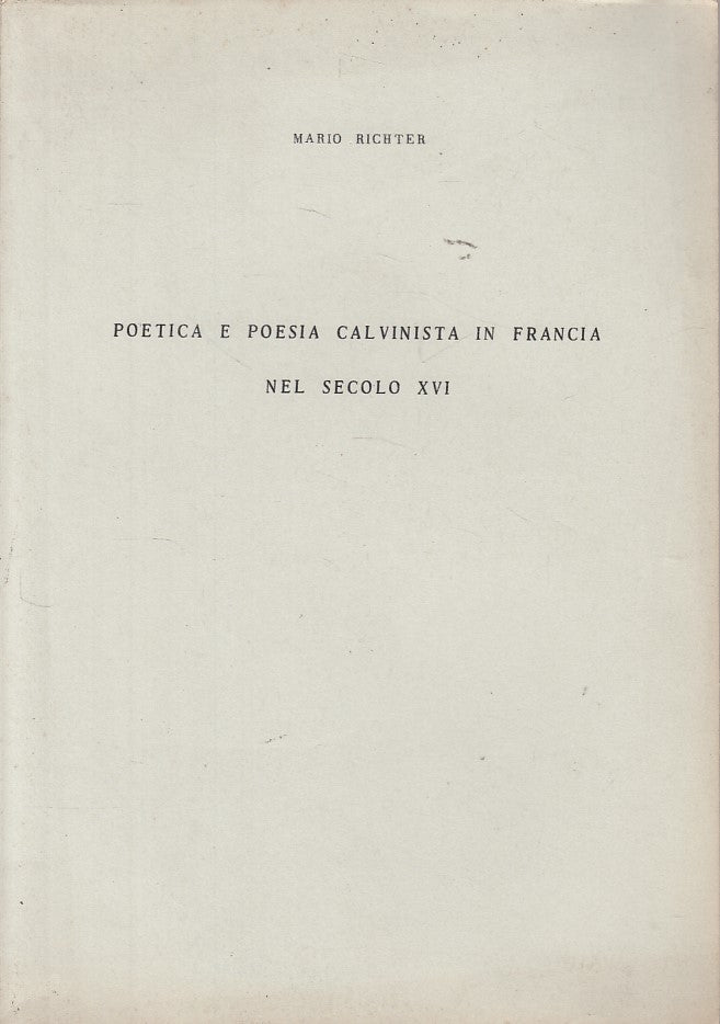 POETICA E POESIA CALVINISTA FRANCIA -- PRO MANUSCRIPTO --- 1970 - B - YDS470