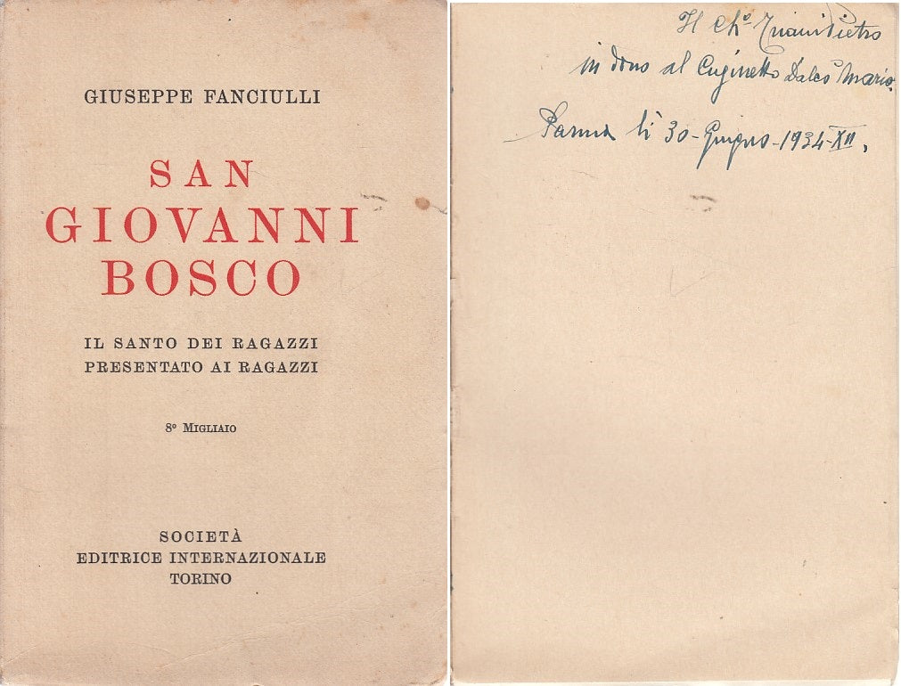 LS- SAN GIOVANNI BOSCO SANTO DEI RAGAZZI - FANCIULLI - SEI --- 1934 - B - ZDS98