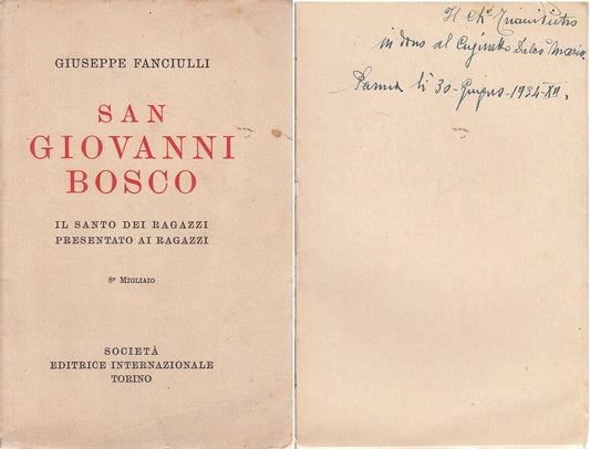 LS- SAN GIOVANNI BOSCO SANTO DEI RAGAZZI - FANCIULLI - SEI --- 1934 - B - ZDS98