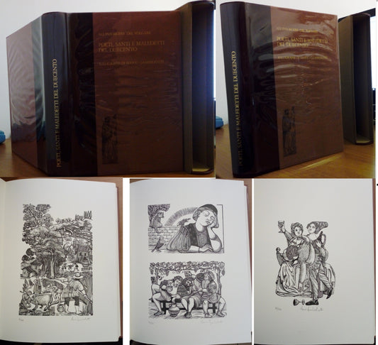 LT- POETI SANTI E MALEDETTI DEL DUECENTO XILOGRAFIE -- DEL PAVONE--- 1984- C