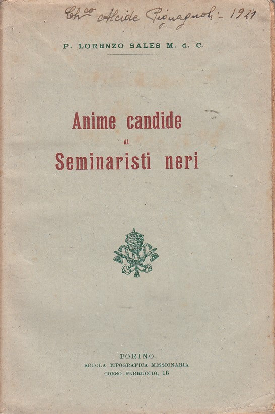 LS- ANIME CANDIDE DI SEMINARISTI NERI- LORENZO SALES- TORINO--- 1921 - B - ZDS90