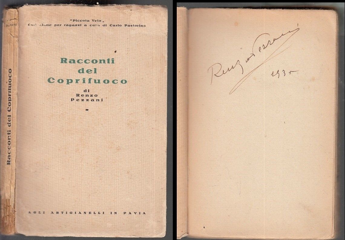RACCONTI DEL COPRIFUOCO AUTOGRAFO E DISEGNI- RENZO PEZZANI---- 1935- B-XFS57