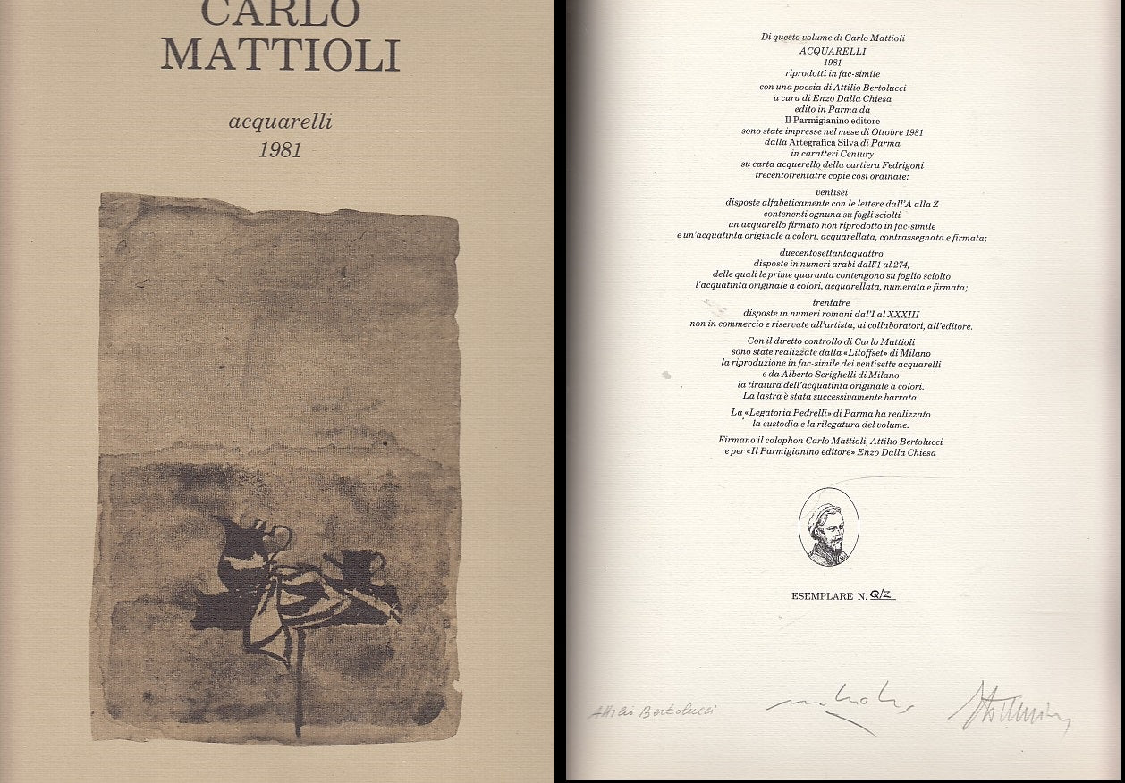 LT- ACQUARELLI 1981 - CARLO MATTIOLI - IL PARMIGIANINO --- 1981 - B - ZDS319