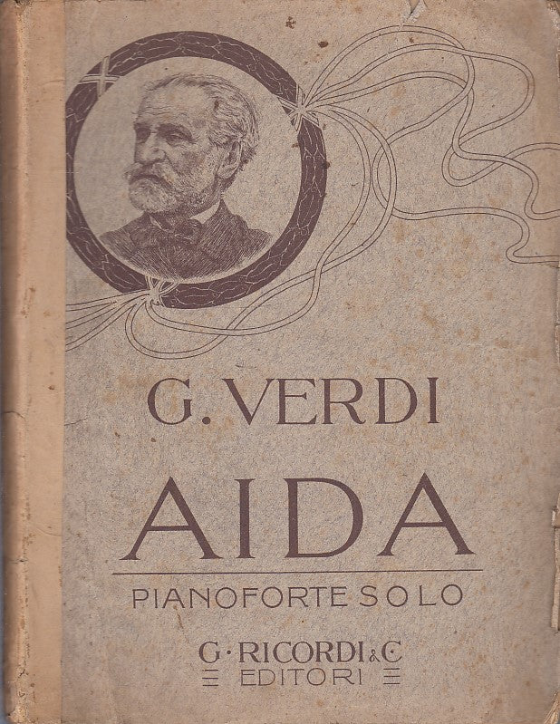 LT- LIBRETTO D'OPERA AIDA PIANOFORTE SOLO - VERDI - RICORDI --- 1900 - B - WPR