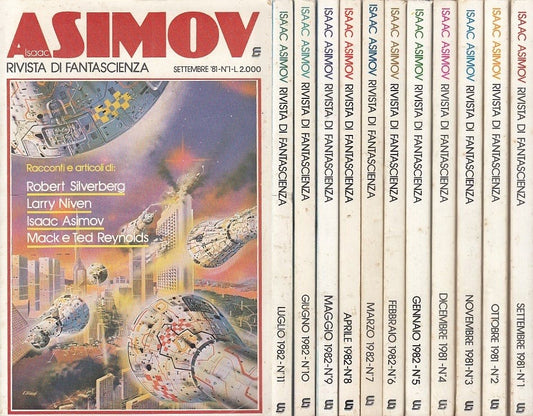 LF- ISAAC ASIMOV RIVISTA DI FANTASCIENZA 1/11 COMPLETA-- SIAD--- 1981- B- YDS999