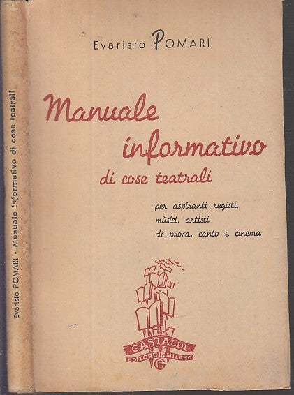 LZ- MANUALE INFORMATIVO DI COSE TEATRALI - POMARI - GASTALDI --- 1951 - B- XDS23