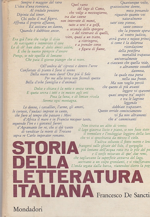 LS- STORIA DELLA LETERATTURA ITALIANA- DE SANCTIS- MONDADORI--- 1961 - C - ZDS22