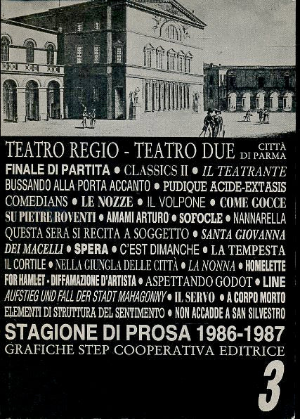 LT- TEATRO REGIO TEATRO DUE STAGIONE DI PROSA 1986/1987 -- STEP--- 1986- B- WPR