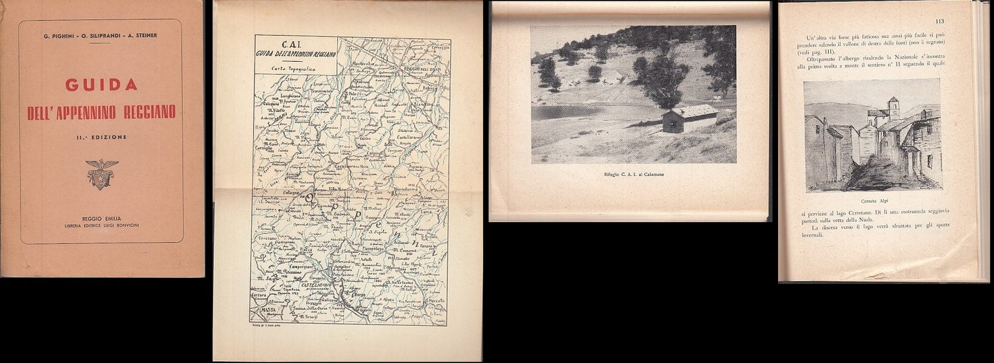 LV- GUIDA DELL'APPENNINO REGGIANO- STEINER- LIBRERIA BONVICINI--- 1954- B- XFS27
