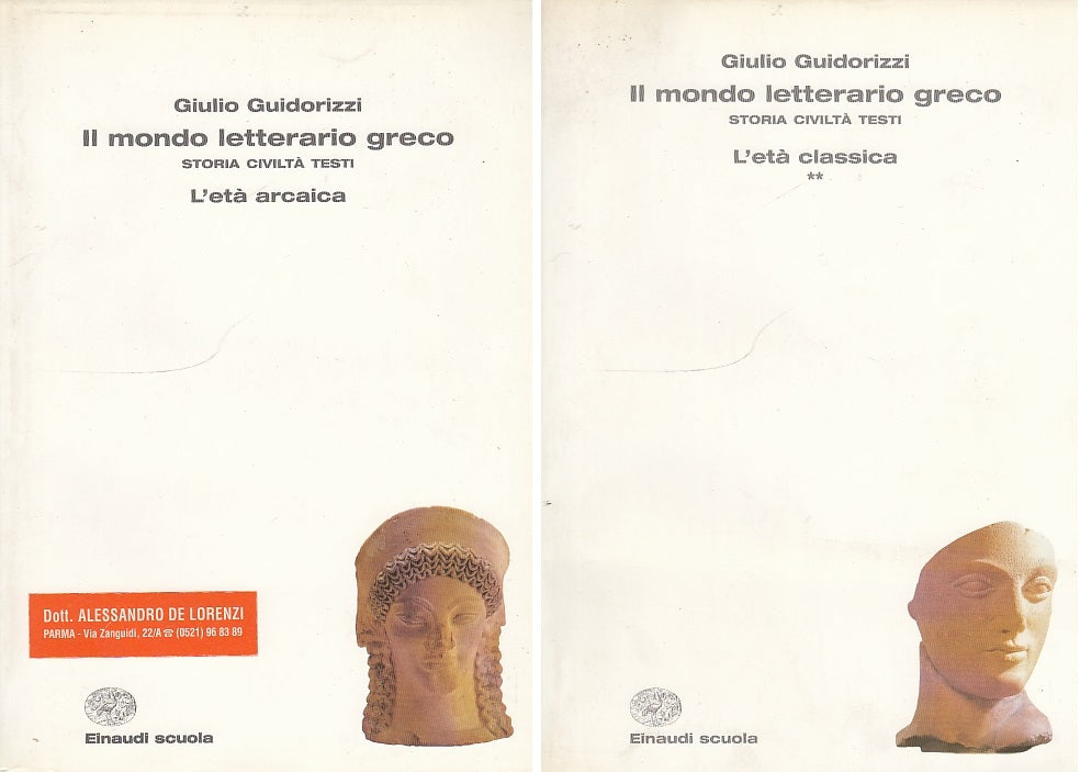 LS- IL MONDO LETTERARIO GRECO 2 VOL. - GUIDORIZZI- EINAUDI --- 2000 - B - YDS592