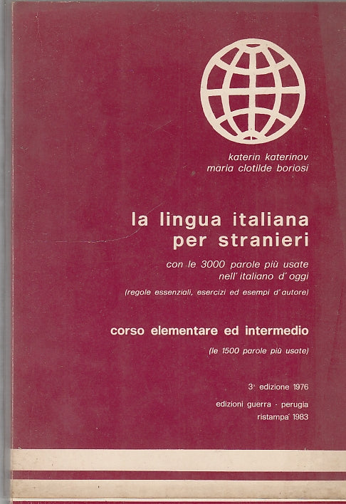 LZ- LINGUA ITALIANA PER STRANIERI CORSO ELEMENTARE-- GUERRA--- 1983 - B - YDS592