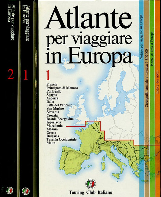 LV- ATLANTE PER VIAGGIARE IN EUROPA 2 VOLUMI -- TOURING CLUB --- 1994- B- YFS614