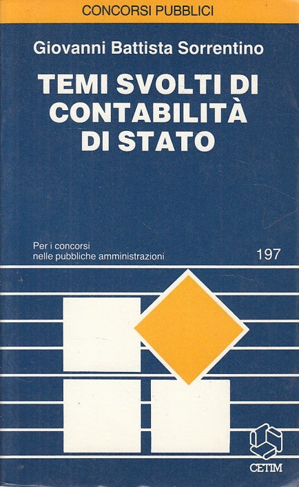 LS- TEMI SVOLTI DI CONTABILITA' DI STATO- SORRENTINO- CETIM--- 1988 - B - ZFS646