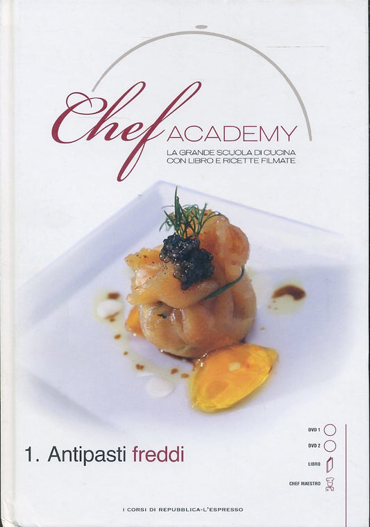 LK- CHEF ACADEMY N.1 ANTIPASTI FREDDI + 2 DVD -- L'ESPRESSO --- 2009- C- ZFS561