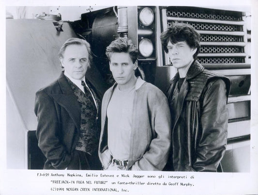 CC- FOTOGRAFIA  ANTHONY HOPKINS EMILIO ESTEVEZ MICK JAGGER FREEJACK 1991- YFS133