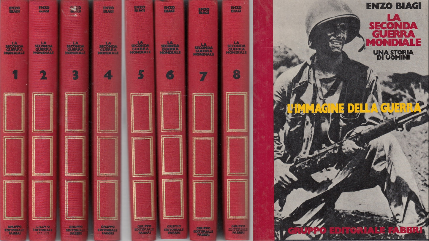 LS- LA SECONDA GUERRA MONDIALE 8 VOLUMI + CARPETTA- BIAGI- FABBRI--- 1980- C-YFS