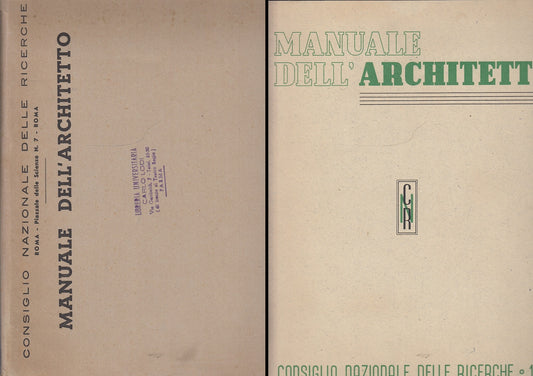 LZ- MANUALE DELL'ARCHITETTO-- CONSIGLIO NAZIONALE RICERCHE CNR--- 1953- B-YFS635