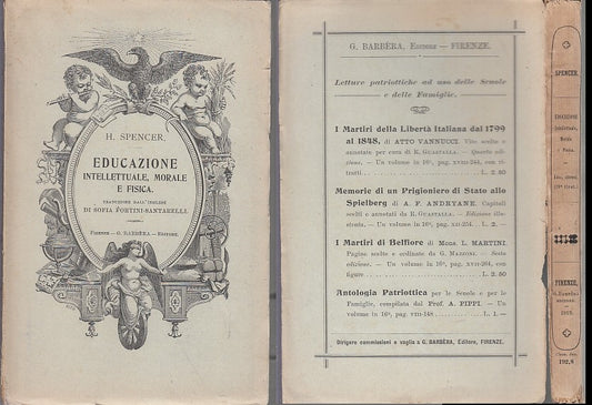 LZ- EDUCAZIONE INTELLETTUALE MORALE FISICA - SPENCER- BARBERA--- 1919- B- YFS661