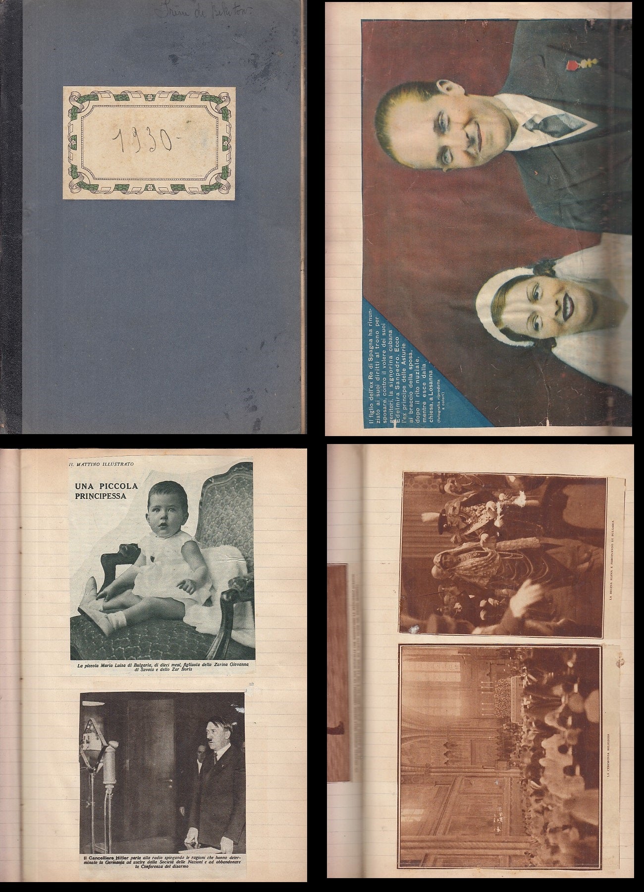 LR- QUADERNO COLLAGE RIVISTE D'EPOCA REGINA DI BULGARIA ----- 1930 - S - YFS999