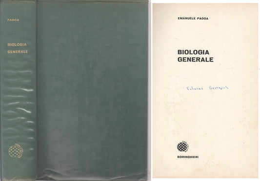 LZ- BIOLOGIA GENERALE - EMANUELE PADOA - BORINGHIERI --- 1972 - CS - YFS604