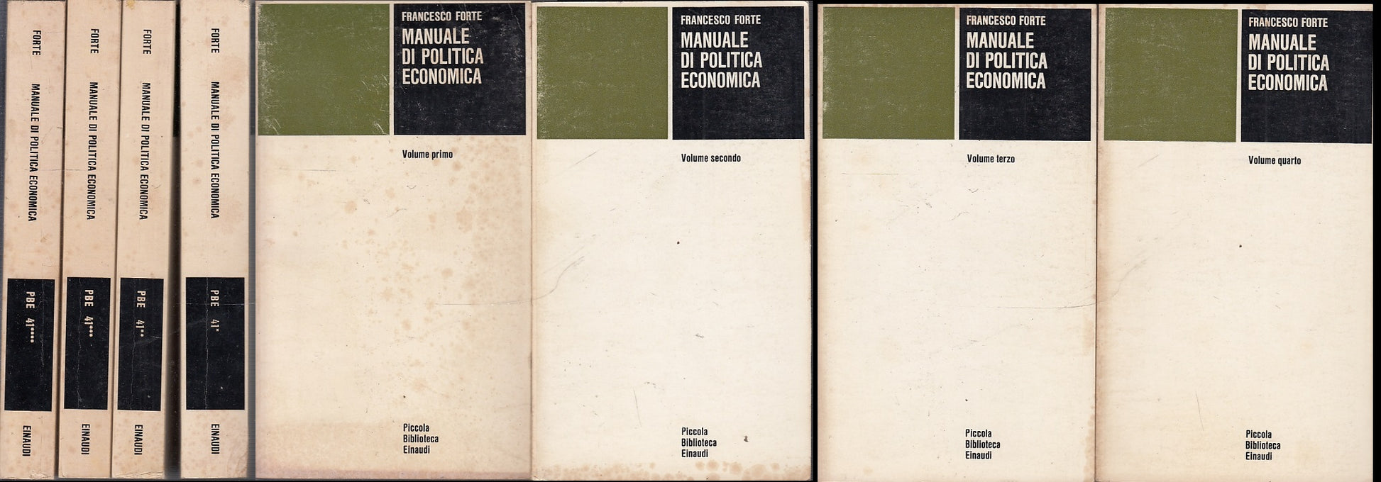 LS- MANUALE DI POLITICA ECONOMICA 4 VOLUMI - FORTE - EINAUDI --- 1975 - B- XFS34