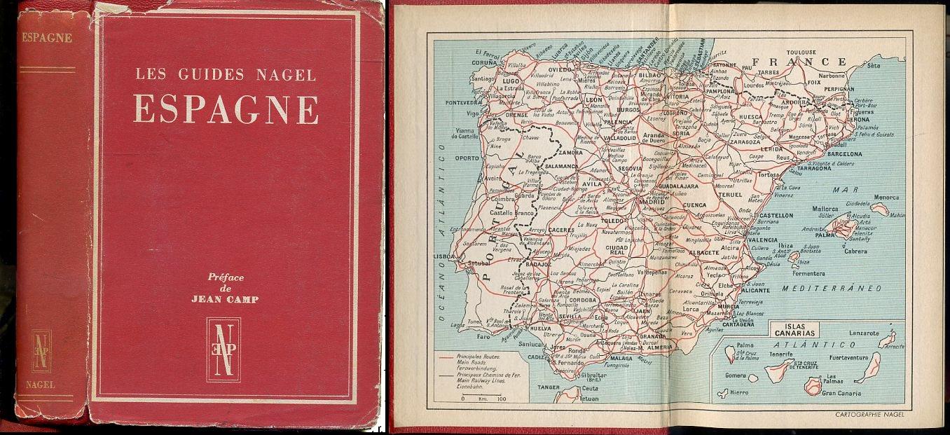 LV- GUIDA LES GUIDES NAGEL ESPAGNE PIANTE - JEAN DE CAMP- NAGEL--- 1952- B- XFS8