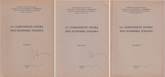 LZ- COMPONENTE ESTERA NELL'ECONOMIA ITALIANA 3 VOL-- GENOVA--- 1969 - B - YFS338