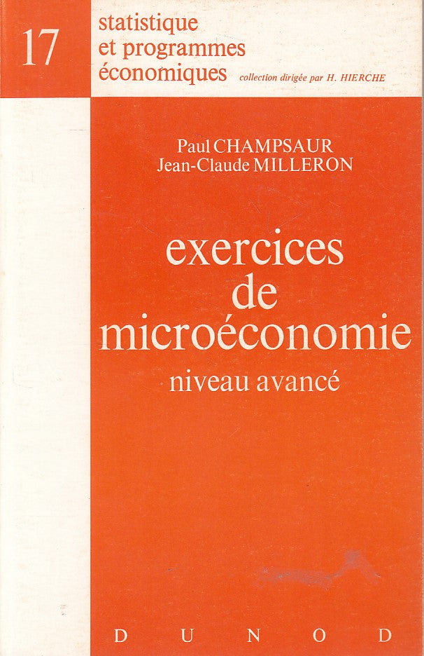 LZ- EXERCICES DE MICROECONOMIE NIVEAU AVANCE FRANCESE-- DUNOD--- 1971- B- YFS338