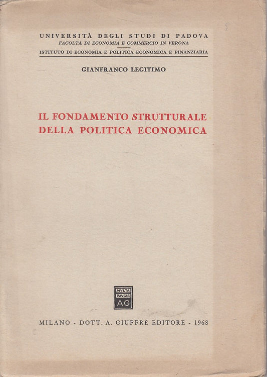 LZ- FONDAMENTO STRUTTRALE POLITICA ECONOMICA -- GIUFFRE' --- 1968 - B - ZFS603