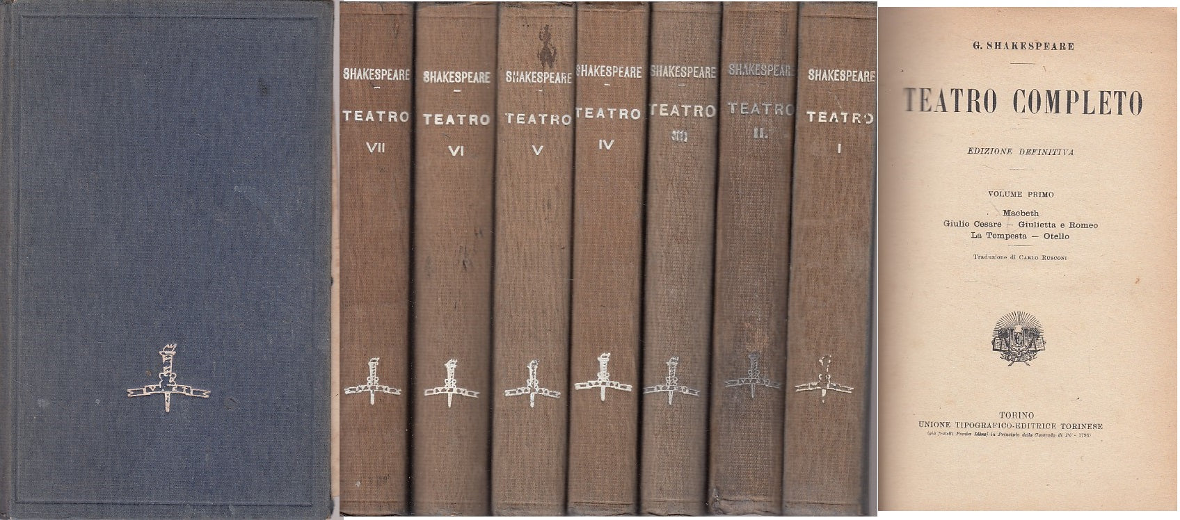 LN- TEATRO COMPLETA 7 VOLUMI - SHAKESPEARE - UTET --- 1928 - C - YFS267
