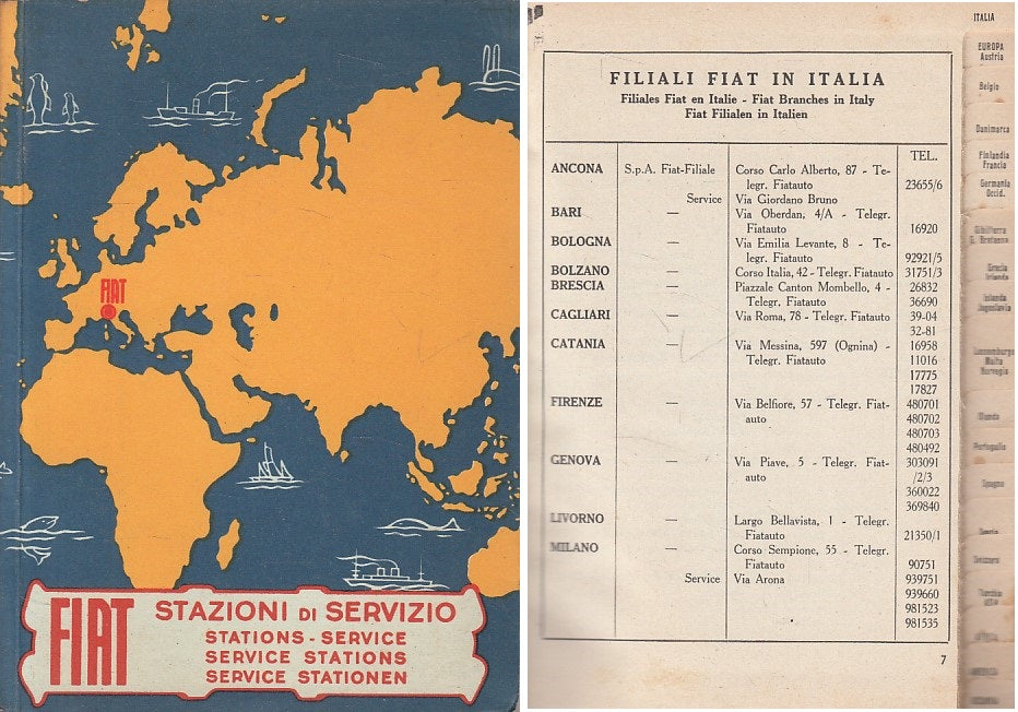 LZ- FIAT STAZIONI DI SERVIZIO IN TUTTO IL MONDO -- FIAT --- 1957 - B - ZFS532