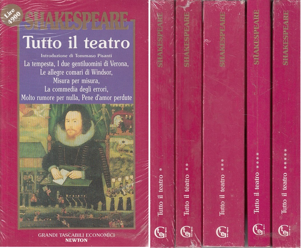 LN- TUTTO IL TEATRO 5 VOLUMI - SHAKESPEARE - NEWTON --- 1990 - B - YFS93