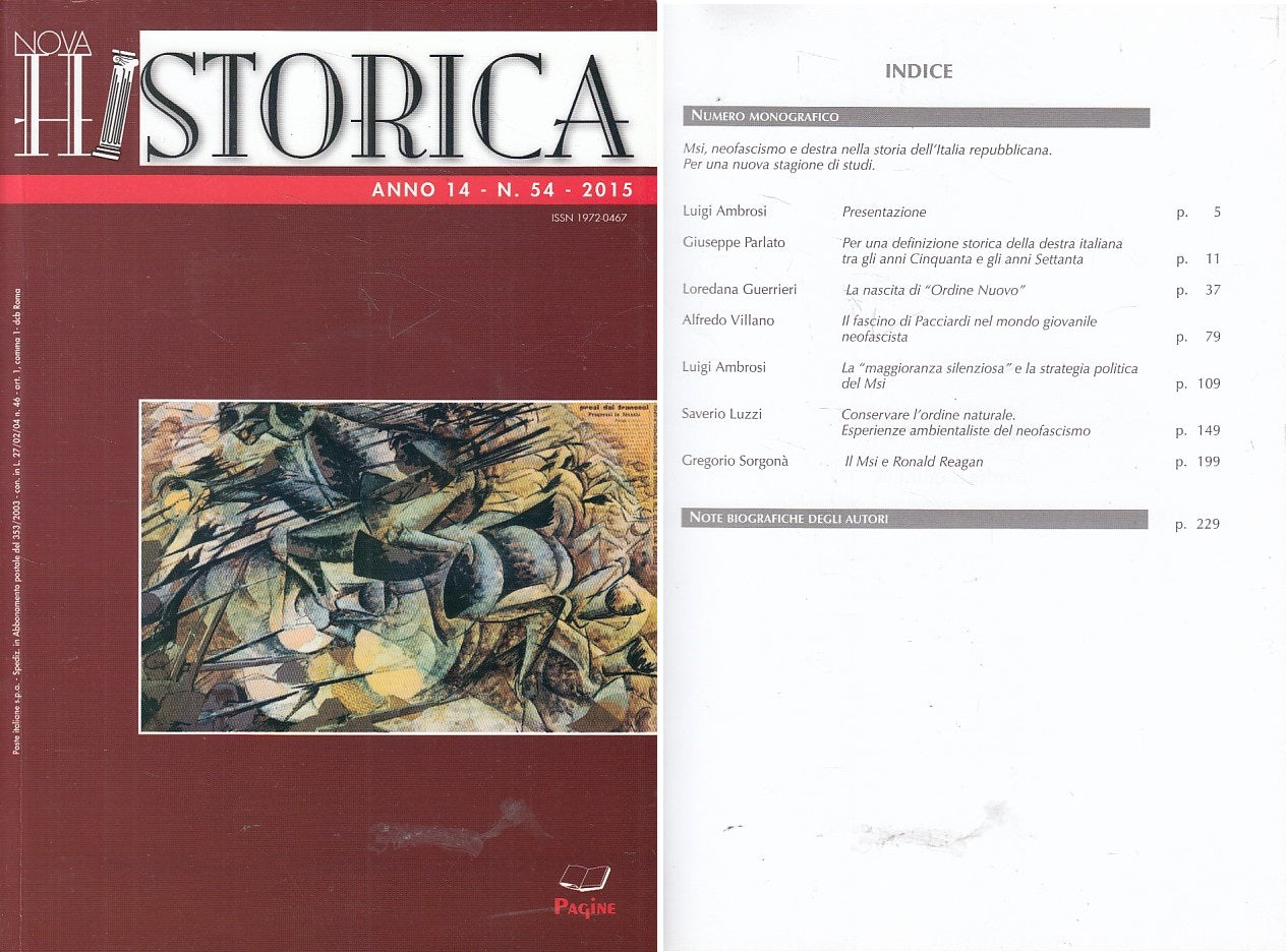 LS- NOVA HISTORICA N. 54 ANNO 14 - AUTORI VARI - PAGINE --- 2015 - B - YFS42