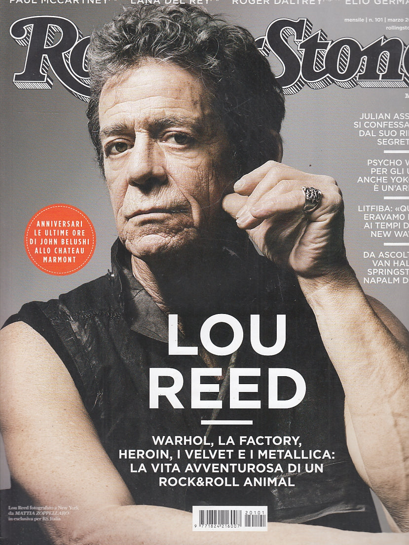 LR- RIVISTA MAGAZINE ROLLING STONE N.101 MARZO LOU REED ----- 2012 - B - XFS