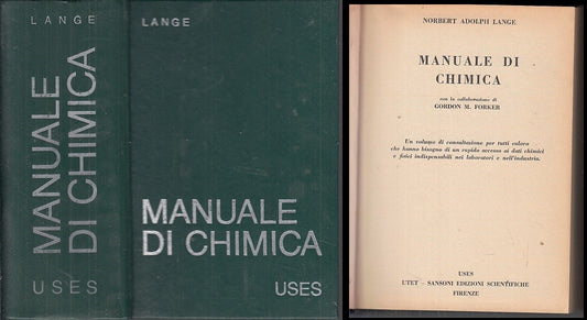LZ- MANUALE DI CHIMICA - LANGE - USES SANSONI SCIENTIFICHE --- 1970- C- XFS37