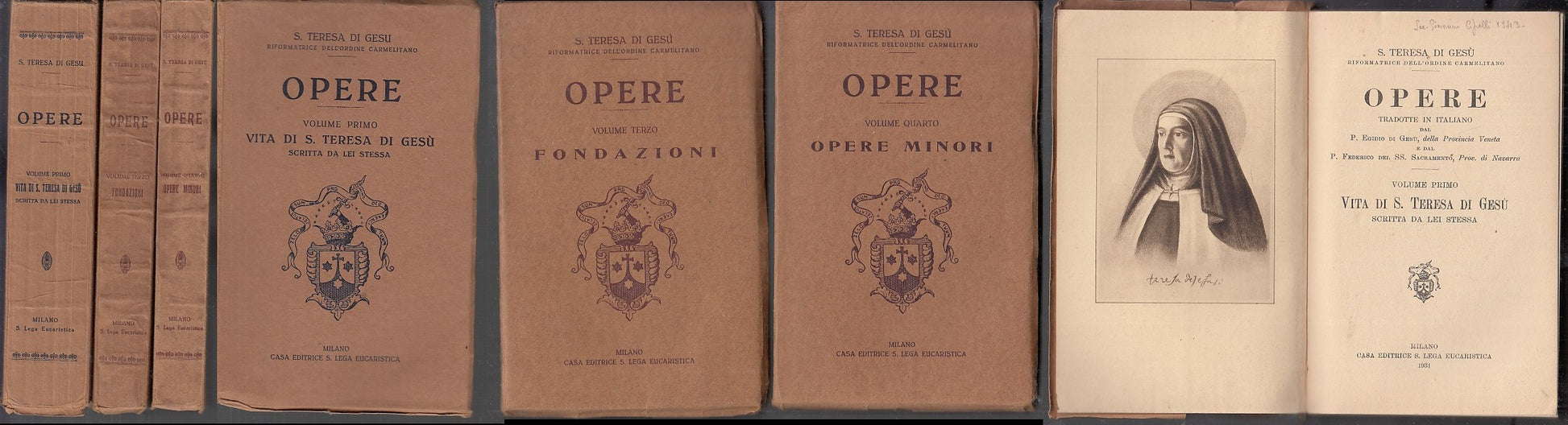 LD- OPERE 3 VOLUMI- SANTA TERESA DI GESU'- S. LEGA EUCARISTICA--- 1931- B- XFS37