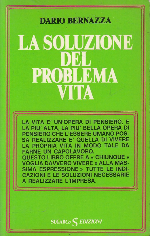LS- LA SOLUZIONE DEL PROBLEMA VITA - BERNAZZA - SUGARCO --- 1982 - B - YFS90