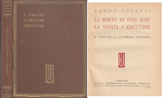 LN- GRANDI SCRITTORI STRANIERI 51 - TOLSTOI - UTET --- 1934 - C - ZFS413
