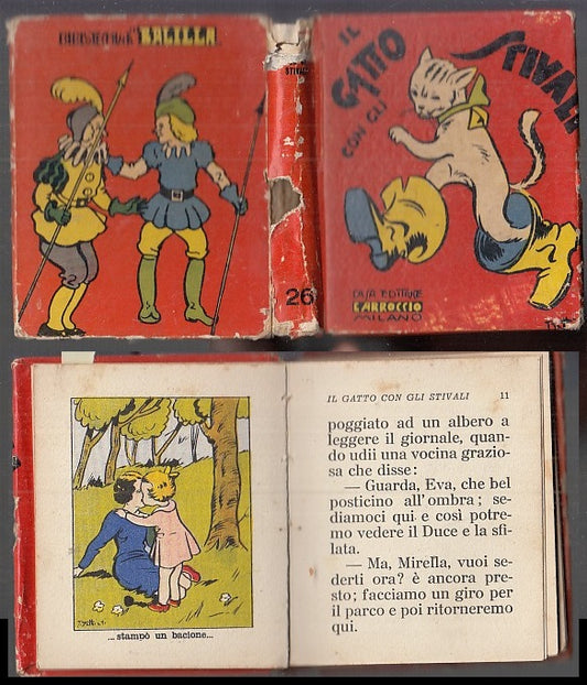 LB- IL GATTO CON GLI STIVALI -- CARROCCIO - BIBLIOTECHE BALILLA-- 1935- C- XFS38