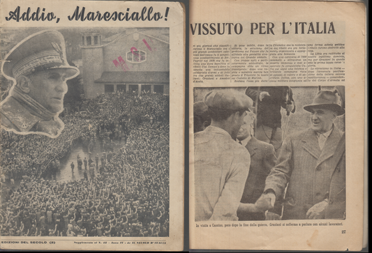 LS- ADDIO MARESCIALLO! RODOLFO GRAZIANI -- EDIZIONI DEL SECOLO --- 1955- S- MLT3