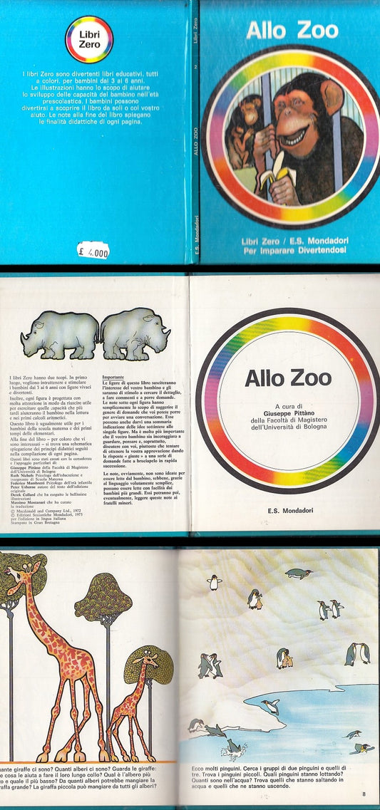 LB- ALLO ZOO -- EDIZIONI SCOLASTICHE MONDADORI - LIBRI ZERO --- 1973- C- XFS135