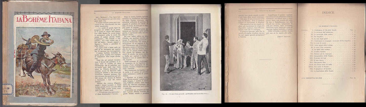 LB- LA BOHEME ITALIANA UNA VENDETTA MALTESE- SALGARI- BEMPORAD--- 1919- B- XFS41
