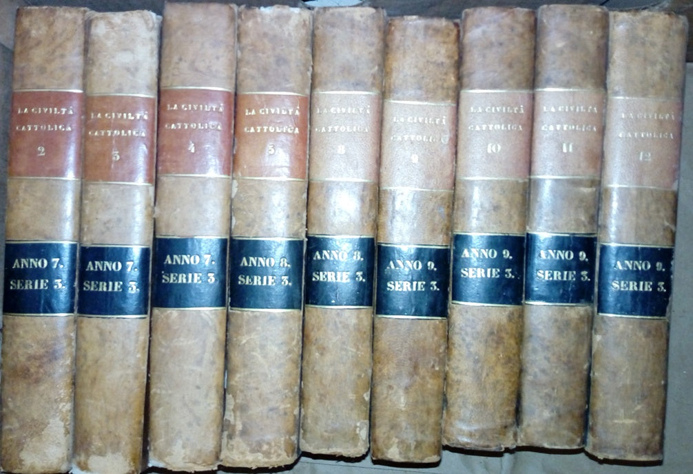 LH- LA CIVILTA' CATTOLICA SERIE 3 9 VOLUMI ANNI 7,8,9 ----- 1856 - C - ZFS319