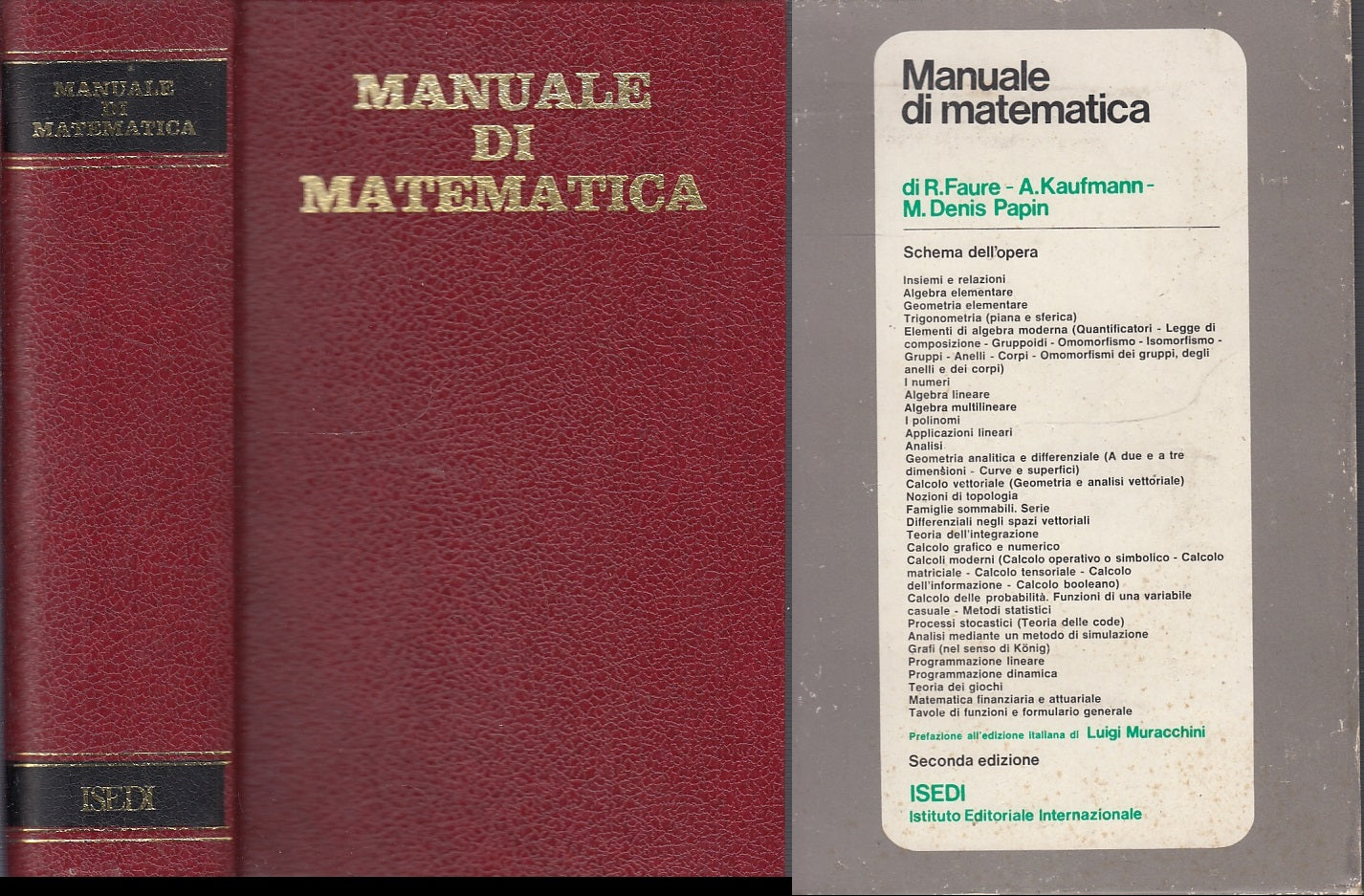 LZ- MANUALE DI MATEMATICA - FAURE KAUFMANN DENIS PAPIN- ISEDI--- 1975- C- ZFS555